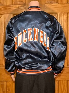NWOT Locker Line Vintage 80s Bucknell University Windbreaker Jacket Blue Medium